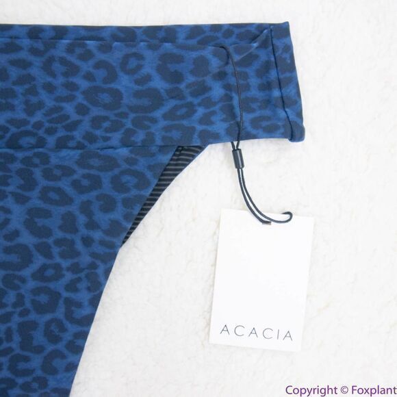 NEW Acacia Mateo bikini bottom‎ leopard animal print blue Amur, M - Picture 16 of 16
